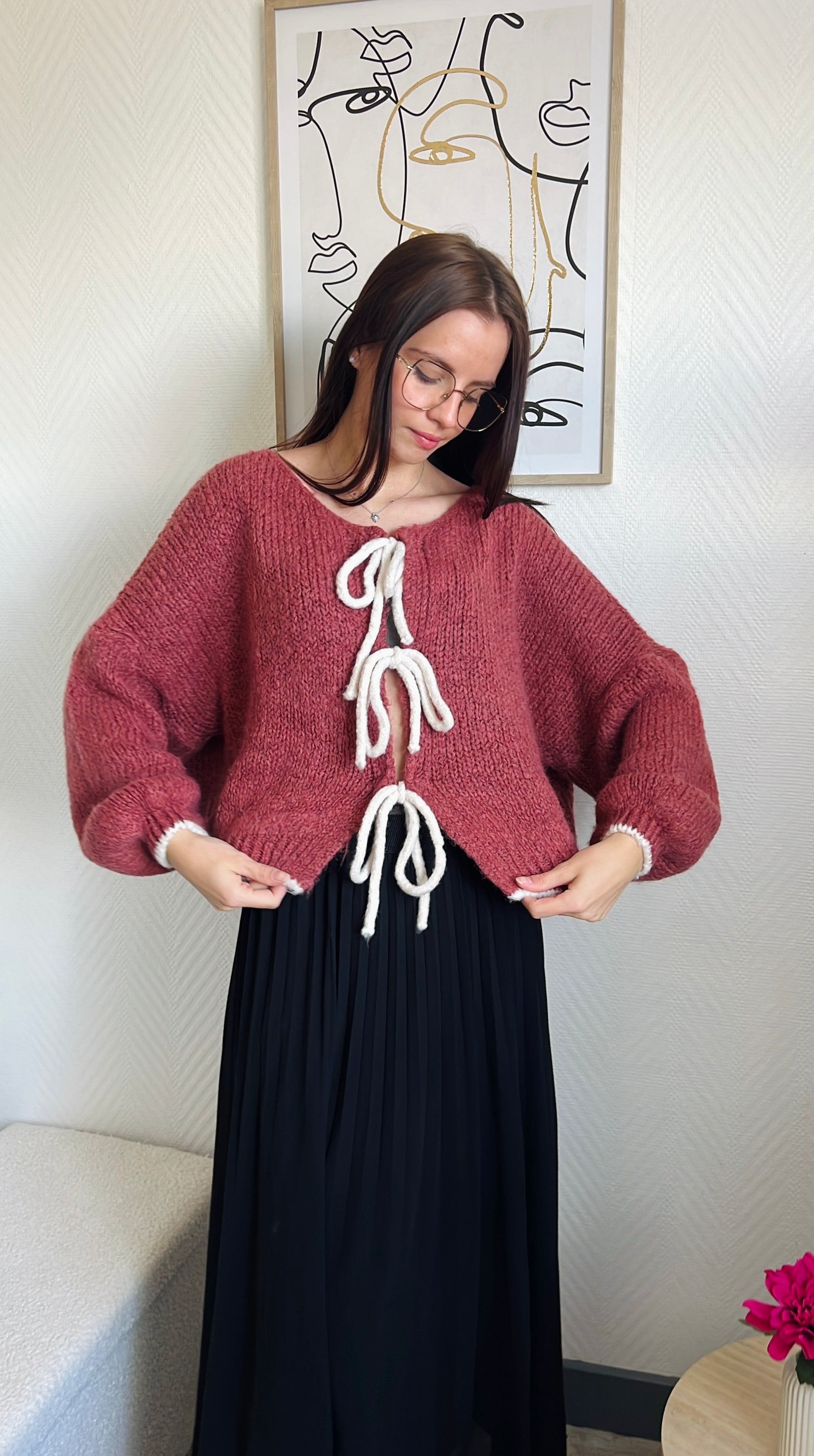 Cardigan en laine (Carmen) Cuivré