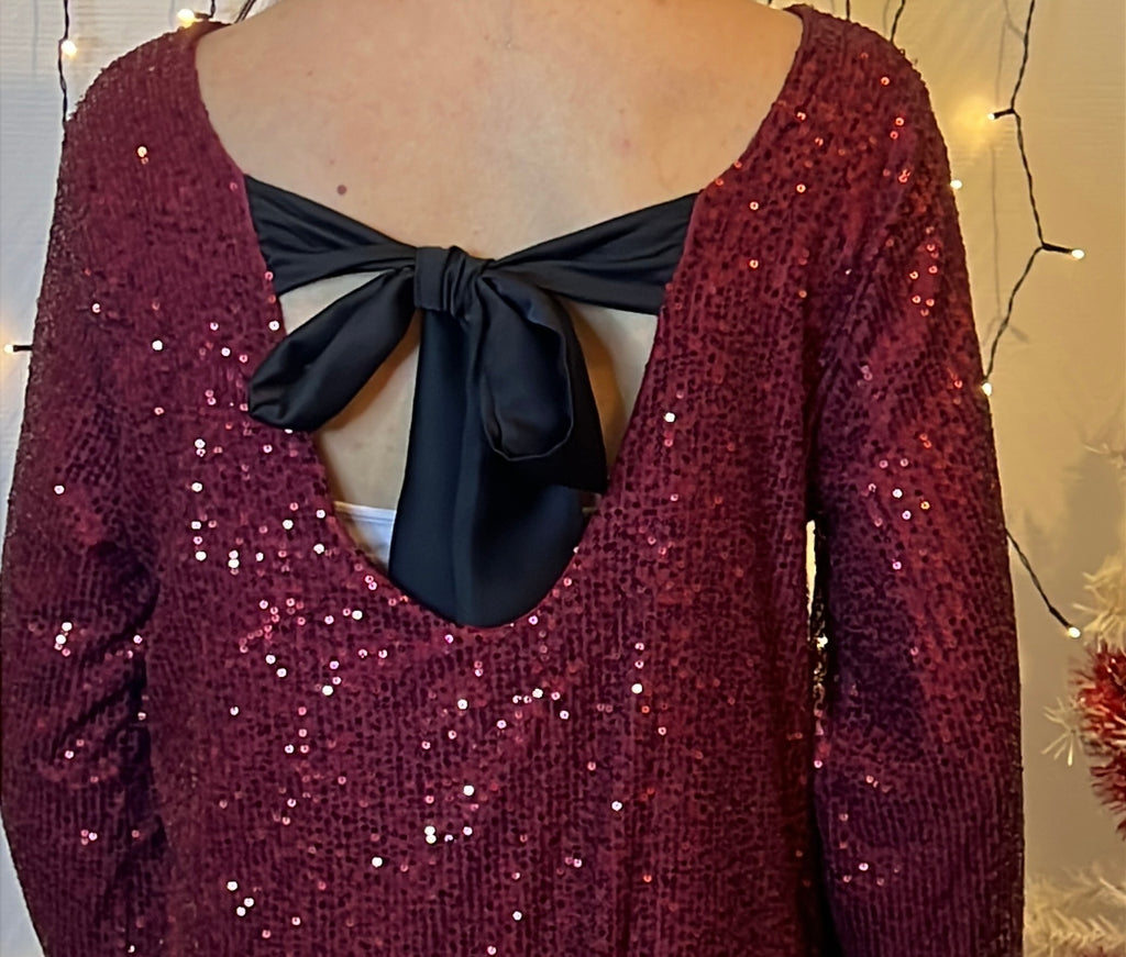 Robe à sequins noeud au dos ( Anaé)
