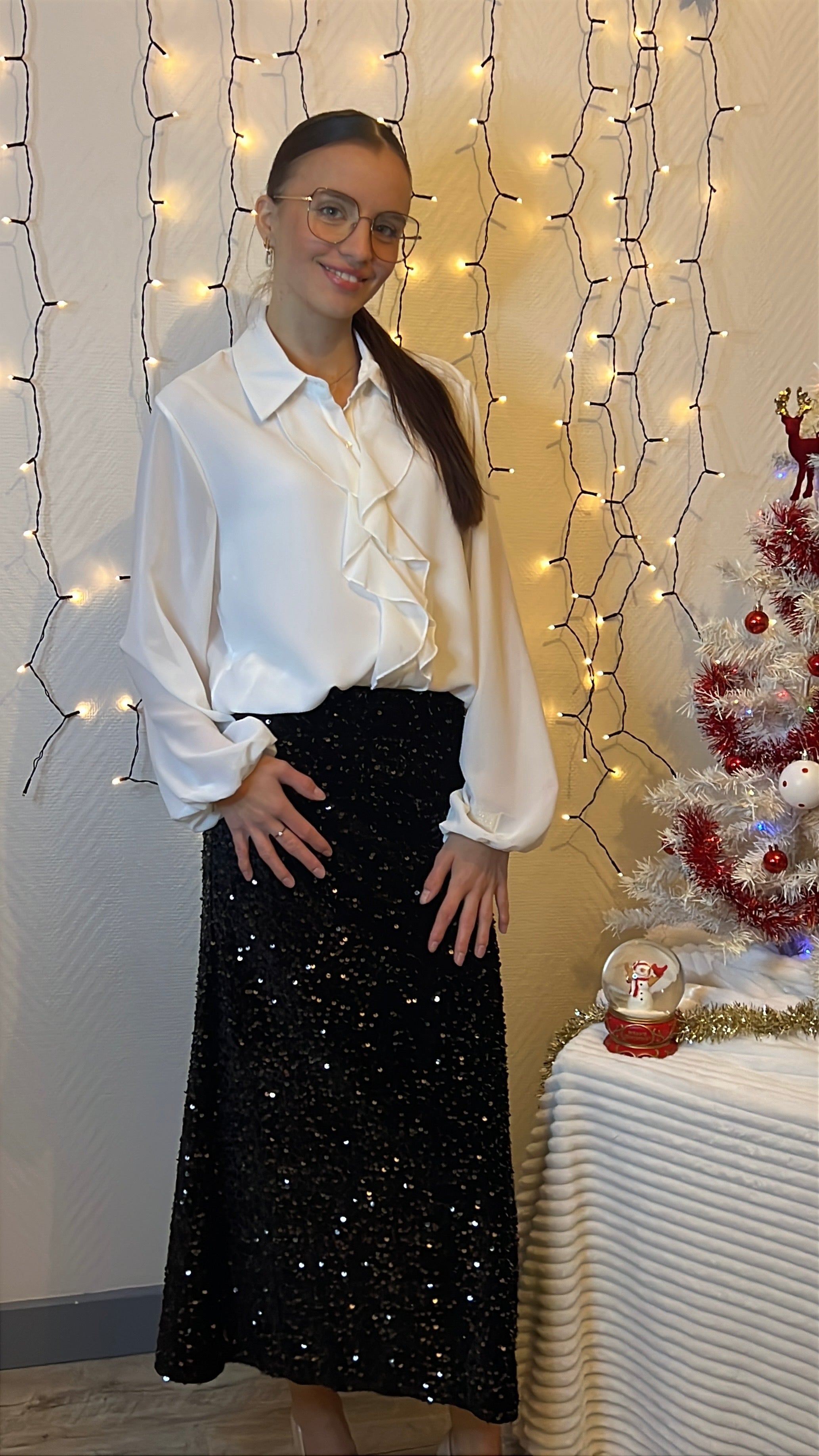 Jupe à sequins (Alina) Noir